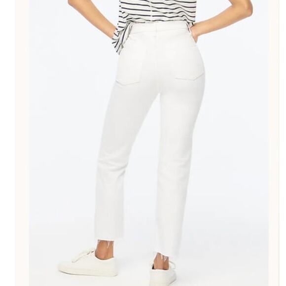 NWT J. Crew White Stovepipe Straight Jean in Signature Stretch Size 24 - Picture 3 of 12